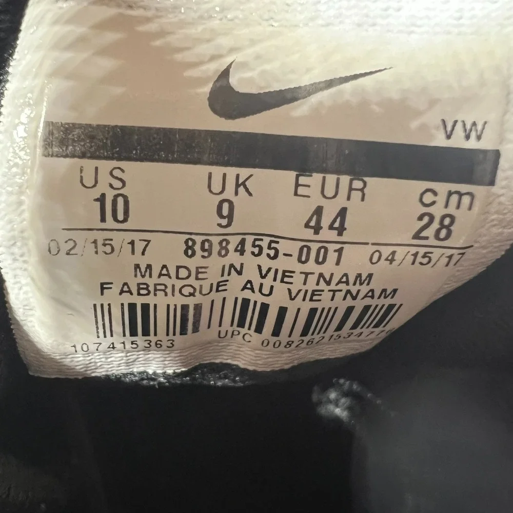 Nike Air Precision Mens Size 10 Black White Basketball Shoes Sneakers 898455-001